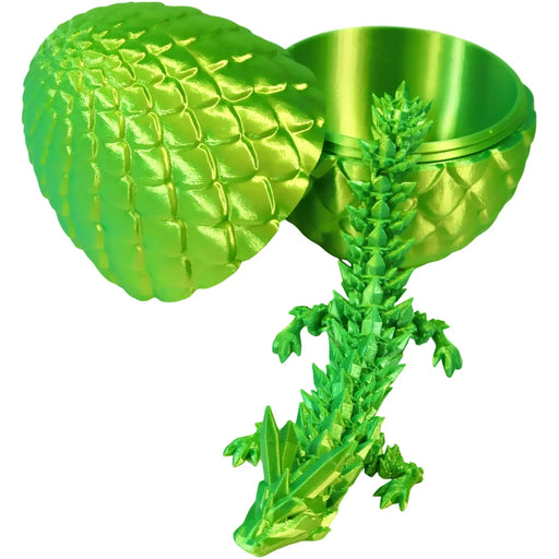 Verdantspike Dragon Hatchling Toy Figure with Egg (3D Printed) - Wonderland Workshop