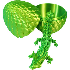Verdantspike Dragon Hatchling Toy Figure with Egg (3D Printed) - Wonderland Workshop