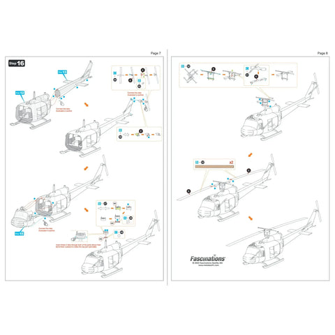 Vietnam War [United States Army] - Bell UH-1 Huey Helicopter 3D Figure Model Kit (1:80 Scale, Steel, Moderate Difficulty) - Fascinations - Metal Earth Series - (2023) - Image 10