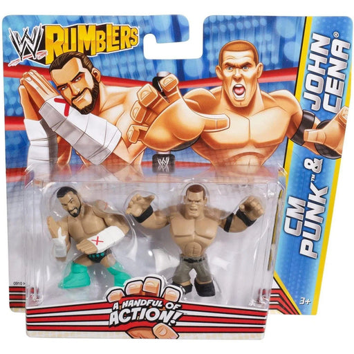 WWE - CM Punk & John Cena Action Figures - Mattel - WWE Rumblers Series