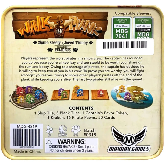 Walk the Plank (Deluxe Edition) - Bluffing Pirates Board Game for Family, Adults, and Children (3-5 Players, Ages 6+) - Mayday Games