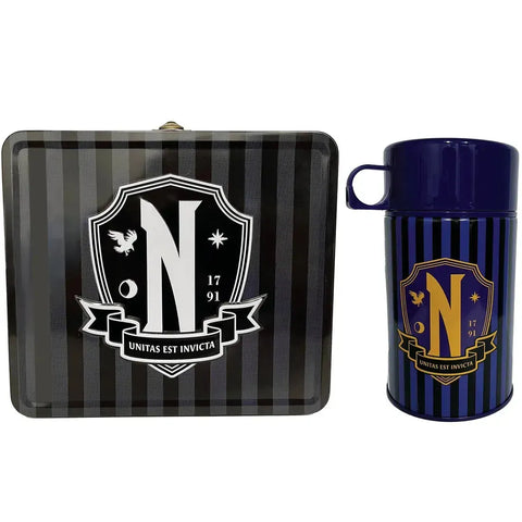 Wednesday [The Addams Family] - Nevermore Academy Lunchbox & Beverage Container Set (Limited Edition: 1 of 1,750) - Surreal Entertainment - Tin Titans Series, PREVIEWS Exclusive
