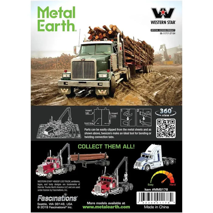 Western Star - 4900SF Log Truck Figure Model Kit (Steel, Challenging Difficulty) - Fascinations - Metal Earth Series