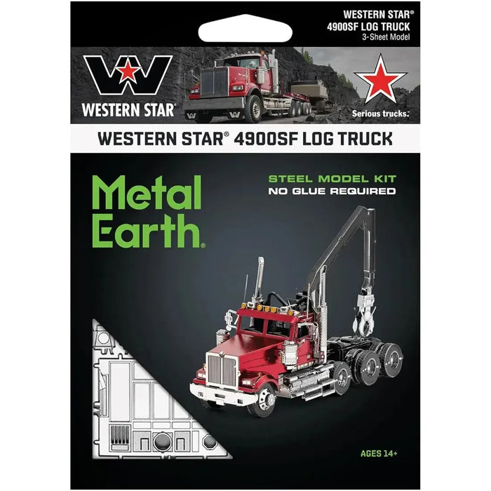 Western Star - 4900SF Log Truck Figure Model Kit (Steel, Challenging Difficulty) - Fascinations - Metal Earth Series