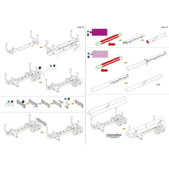 Western Star - 4900SF Log Truck & Trailer Figure Model Kit (Steel, Challenging Difficulty) - Fascinations - Metal Earth Premium Series