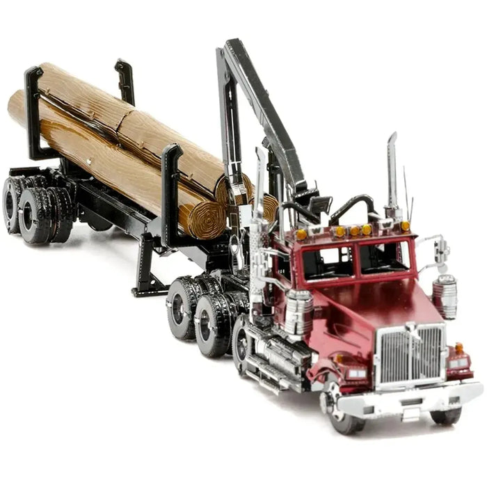 Western Star - 4900SF Log Truck & Trailer Figure Model Kit (Steel, Challenging Difficulty) - Fascinations - Metal Earth Premium Series