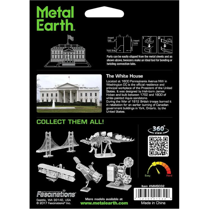 White House Figure Model Kit (Steel, Moderate Difficulty) - Fascinations - Metal Earth Series