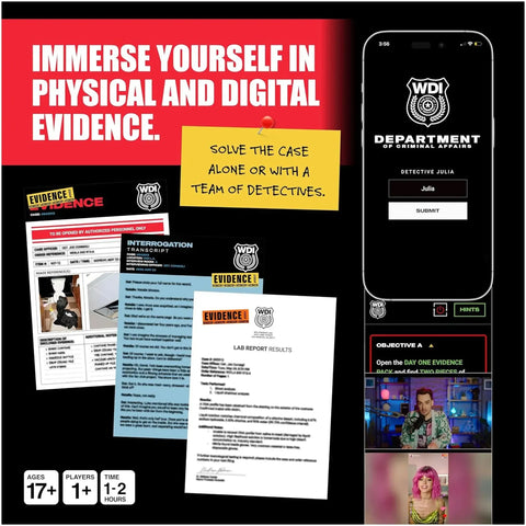 Who Killed Mia? - Social Deduction Mystery Board Game for Adults (1+ Players, Ages 17+) - What Do You Meme, LLC - (2023) - Image 8