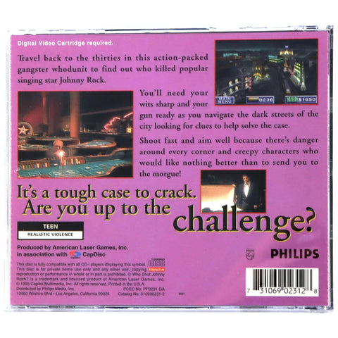 Who Shot Johnny Rock? - Action Detective Video Game (1 Player, Ages 13+) - Philips CD-i - (1995)