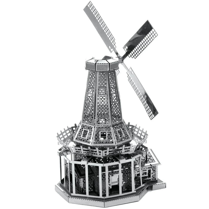 Windmill 3D Figure Model Kit (Steel, Moderate Difficulty) - Fascinations - Metal Earth Series - (2022)