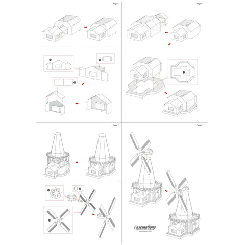 Windmill 3D Figure Model Kit (Steel, Moderate Difficulty) - Fascinations - Metal Earth Series - (2022) - Image 8