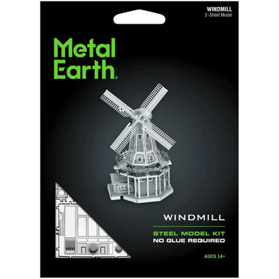 Windmill 3D Figure Model Kit (Steel, Moderate Difficulty) - Fascinations - Metal Earth Series - (2022)