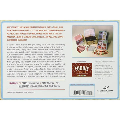 Wine Wars - Trivia Food & Drink Card Game for Family and Adults (2-6 Players, Ages 18+) - Chronicle Books