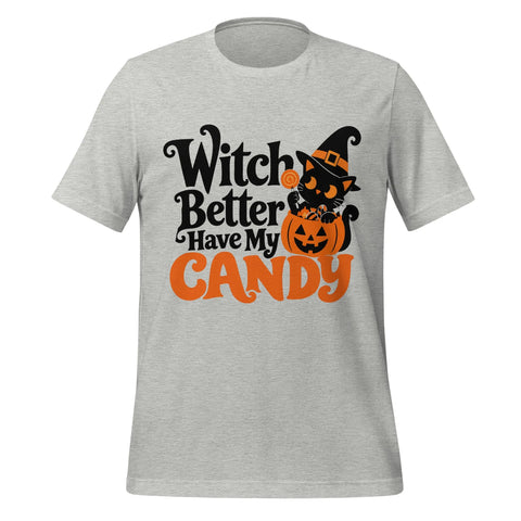 Witch Better Have My Candy T-Shirt - Cute Halloween Witch Cat and Pumpkin Graphic Tee - Image 25