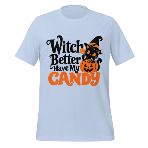 Witch Better Have My Candy T-Shirt - Cute Halloween Witch Cat and Pumpkin Graphic Tee - Image 29