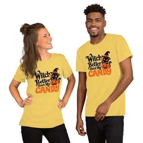 Witch Better Have My Candy T-Shirt - Cute Halloween Witch Cat and Pumpkin Graphic Tee - Image 36