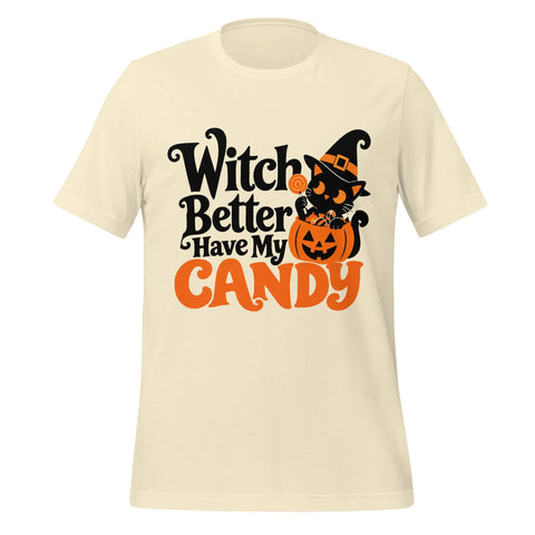 Witch Better Have My Candy T-Shirt - Cute Halloween Witch Cat and Pumpkin Graphic Tee - Image 41