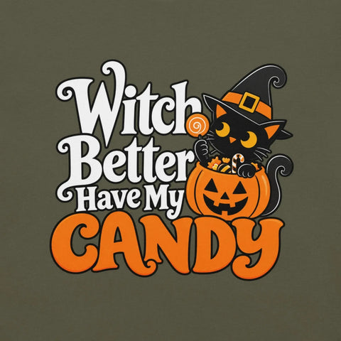 Witch Better Have My Candy T-Shirt - Halloween Black Cat and Pumpkin Graphic Tee - Image 10