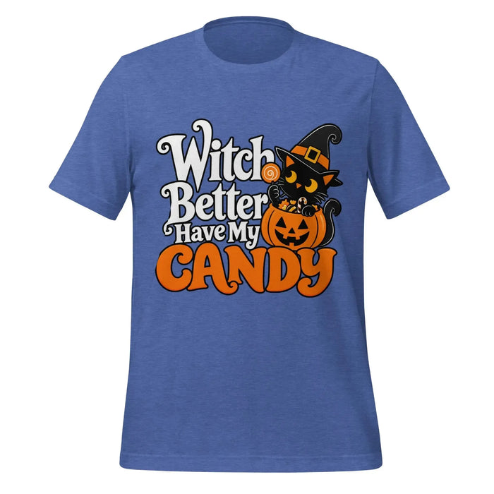 Witch Better Have My Candy T-Shirt - Halloween Black Cat and Pumpkin Graphic Tee