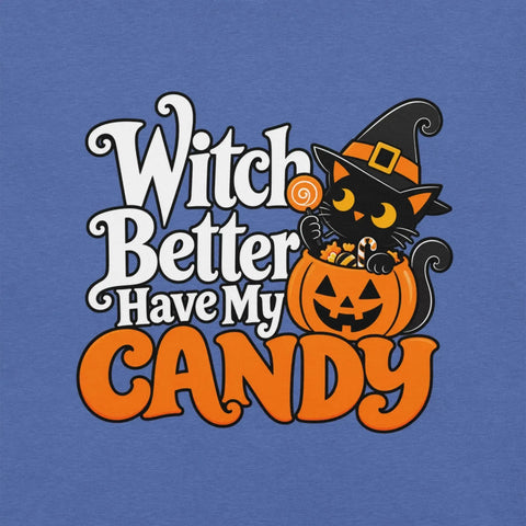Witch Better Have My Candy T-Shirt - Halloween Black Cat and Pumpkin Graphic Tee - Image 18