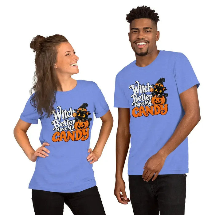 Witch Better Have My Candy T-Shirt - Halloween Black Cat and Pumpkin Graphic Tee