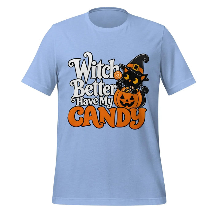 Witch Better Have My Candy T-Shirt - Halloween Black Cat and Pumpkin Graphic Tee