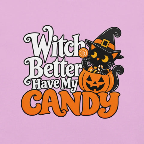 Witch Better Have My Candy T-Shirt - Halloween Black Cat and Pumpkin Graphic Tee - Image 30