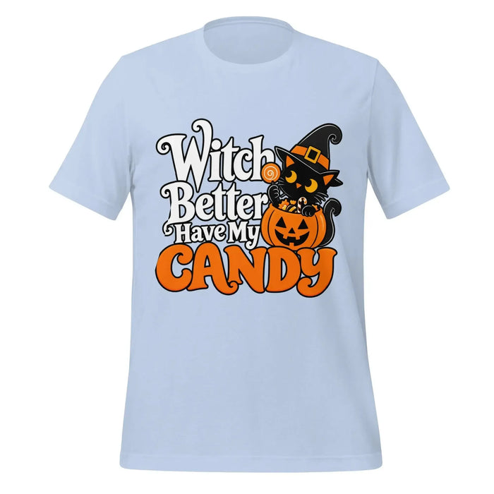 Witch Better Have My Candy T-Shirt - Halloween Black Cat and Pumpkin Graphic Tee
