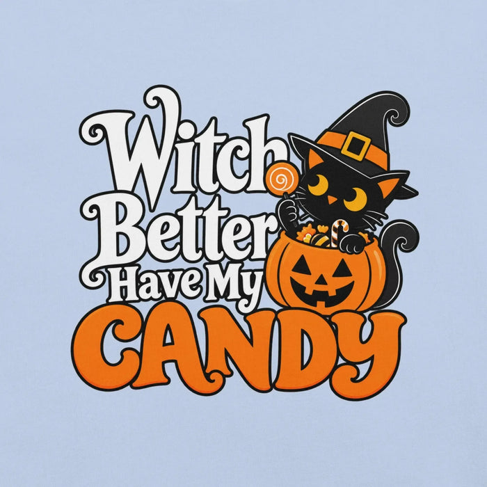 Witch Better Have My Candy T-Shirt - Halloween Black Cat and Pumpkin Graphic Tee