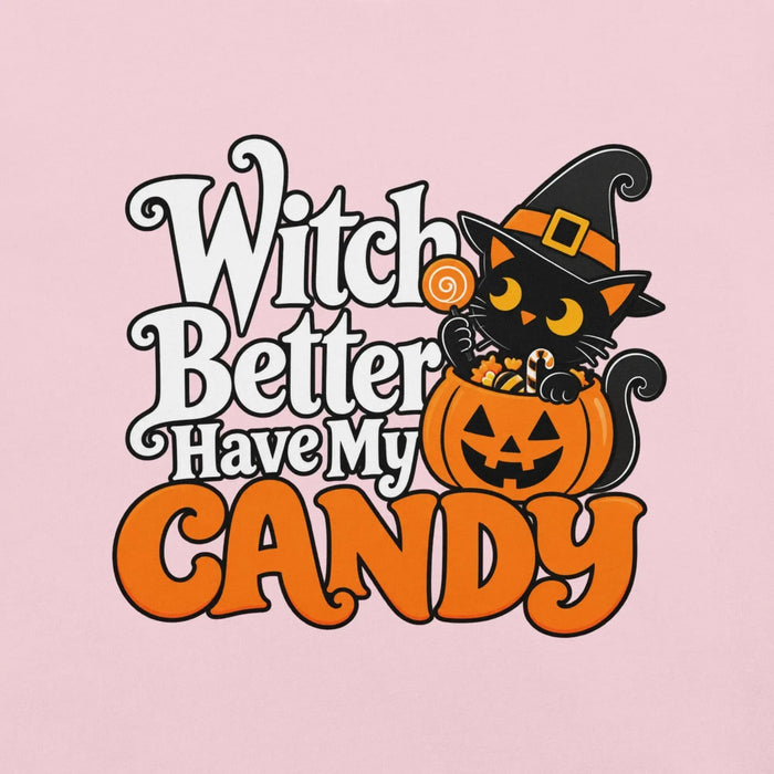 Witch Better Have My Candy T-Shirt - Halloween Black Cat and Pumpkin Graphic Tee