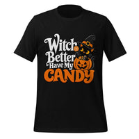 Witch Better Have My Candy T-Shirt - Halloween Black Cat and Pumpkin Graphic Tee