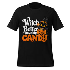Witch Better Have My Candy T-Shirt - Halloween Black Cat and Pumpkin Graphic Tee