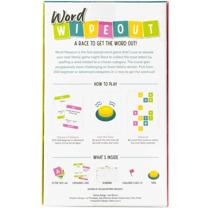 Word Wipeout - Party Word Card Game for Family, Adults, and Children (3-6 Players, Ages 8+) - Gray Matters Games