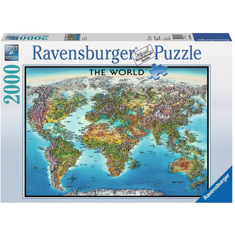 World Map - The World Jigsaw Puzzle (2000 Pieces) - Ravensburger - (2014) - Image 1