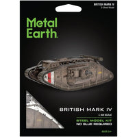 World War I - British Mark IV Tank Figure Model Kit (1:68 Scale, Steel, Moderate Difficulty) - Fascinations - Metal Earth Series - (2024)
