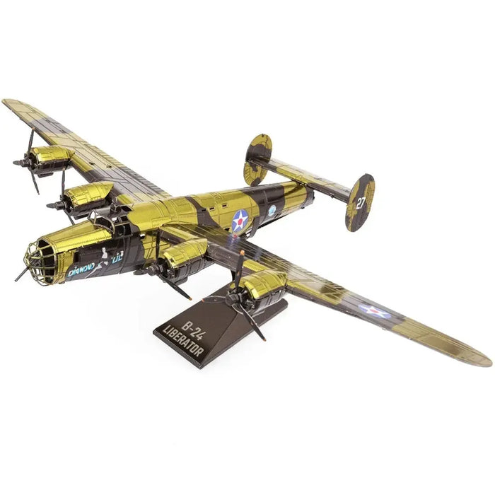 World War II - B-24 Liberator American Bomber Plane Figure Model Kit (1:156 Scale, Steel, Challenging Difficulty) - Fascinations - Metal Earth Series1