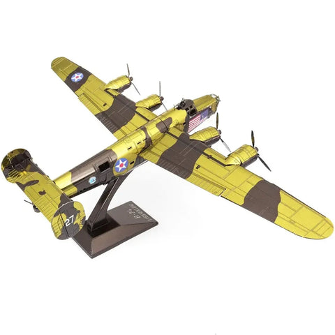 World War II - B-24 Liberator American Bomber Plane Figure Model Kit (1:156 Scale, Steel, Challenging Difficulty) - Fascinations - Metal Earth Series1