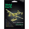World War II - B-24 Liberator American Bomber Plane Figure Model Kit (1:156 Scale, Steel, Challenging Difficulty) - Fascinations - Metal Earth Series1