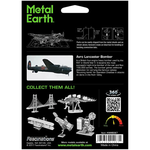 World War II [British Royal Air Force] - Avro Lancaster Bomber Plane Figure Model Kit (Steel, Easy Difficulty) - Fascinations - Metal Earth Series - (2023) - Image 3