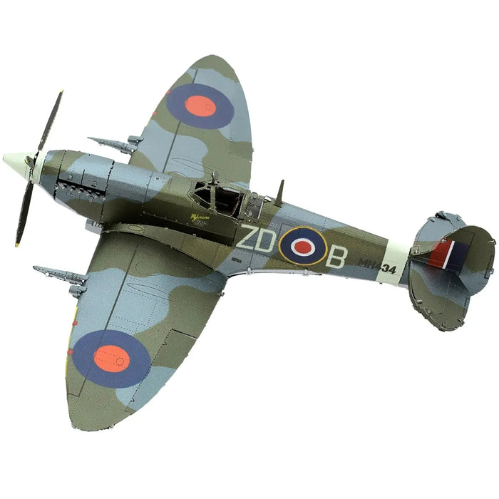 World War II [British Royal Air Force] - Supermarine Spitfire Plane Figure Model Kit (1:65 Scale, Steel, Moderate Difficulty) - Fascinations - Metal Earth Series - (2023)