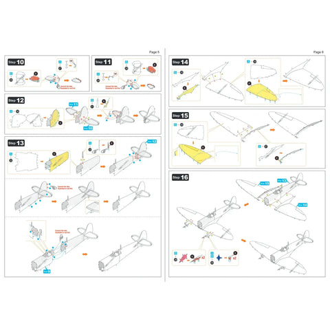 World War II [British Royal Air Force] - Supermarine Spitfire Plane Figure Model Kit (1:65 Scale, Steel, Moderate Difficulty) - Fascinations - Metal Earth Series - (2023) - Image 9