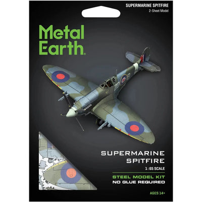 World War II [British Royal Air Force] - Supermarine Spitfire Plane Figure Model Kit (1:65 Scale, Steel, Moderate Difficulty) - Fascinations - Metal Earth Series - (2023)