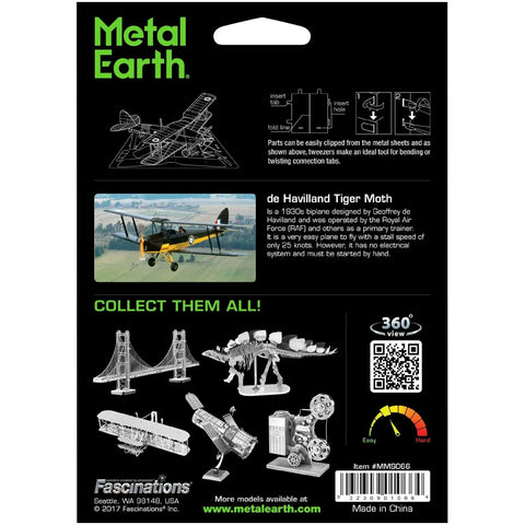 World War II [British Royal Air Force] - de Havilland Tiger Moth Plane Figure Model Kit (Steel, Easy Difficulty) - Fascinations - Metal Earth Series - (2022) - Image 3