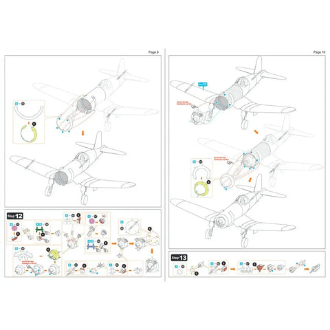 World War II - F4U Corsair American Plane Figure Model Kit (1:74 Scale, Steel, Challenging Difficulty) - Fascinations - Metal Earth Series