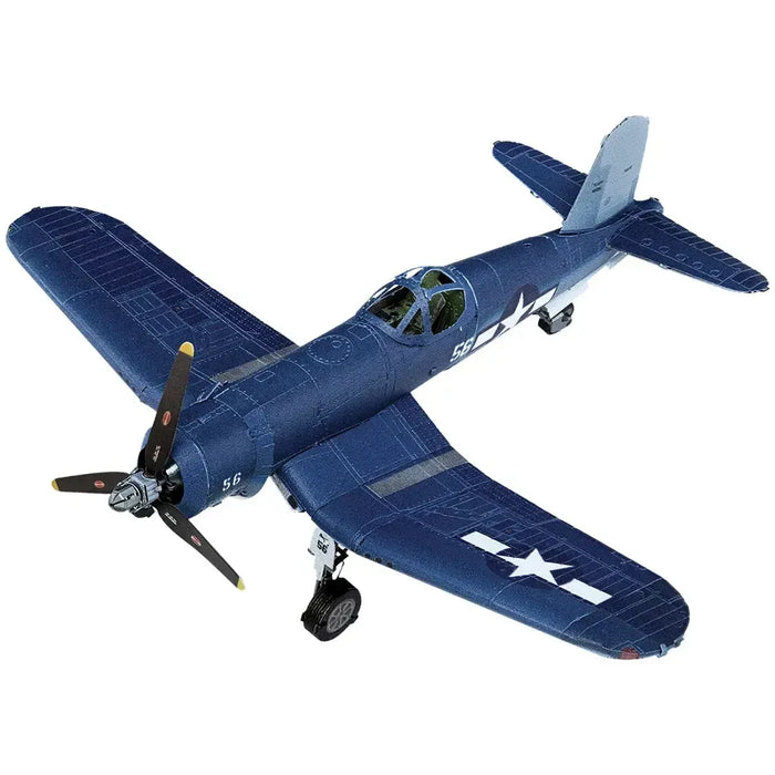 World War II - F4U Corsair American Plane Figure Model Kit (1:74 Scale, Steel, Challenging Difficulty) - Fascinations - Metal Earth Series