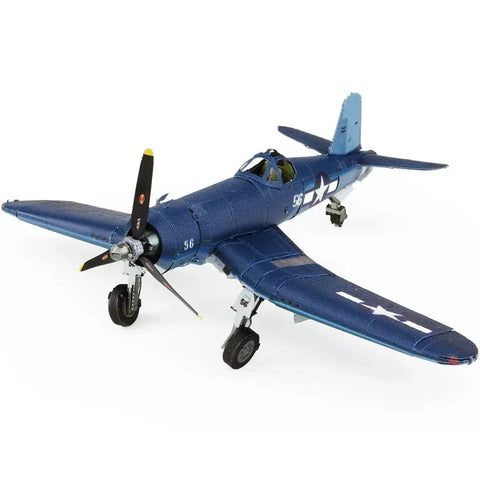 World War II - F4U Corsair American Plane Figure Model Kit (1:74 Scale, Steel, Challenging Difficulty) - Fascinations - Metal Earth Series