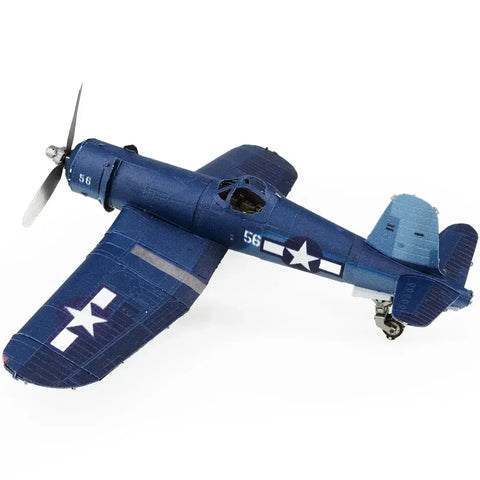 World War II - F4U Corsair American Plane Figure Model Kit (1:74 Scale, Steel, Challenging Difficulty) - Fascinations - Metal Earth Series
