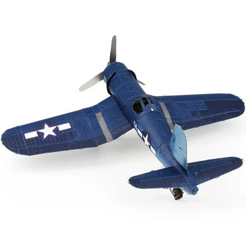 World War II - F4U Corsair American Plane Figure Model Kit (1:74 Scale, Steel, Challenging Difficulty) - Fascinations - Metal Earth Series