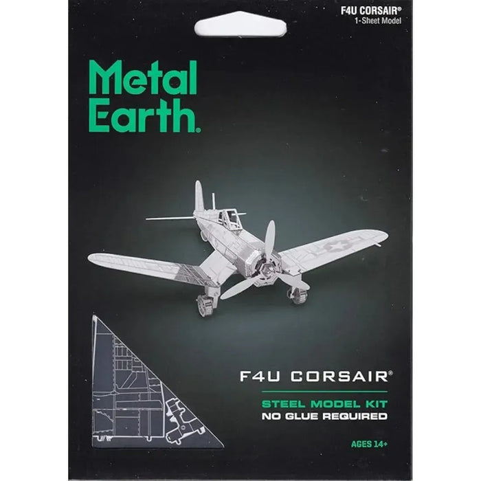 World War II - F4U Corsair American Plane Figure Model Kit (Steel, Moderate Difficulty) - Fascinations - Metal Earth Series