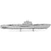 World War II - German U-Boat Type XXI Ship Figure Model Kit (1:74 Scale, Steel, Challenging Difficulty) - Fascinations - Metal Earth Series
